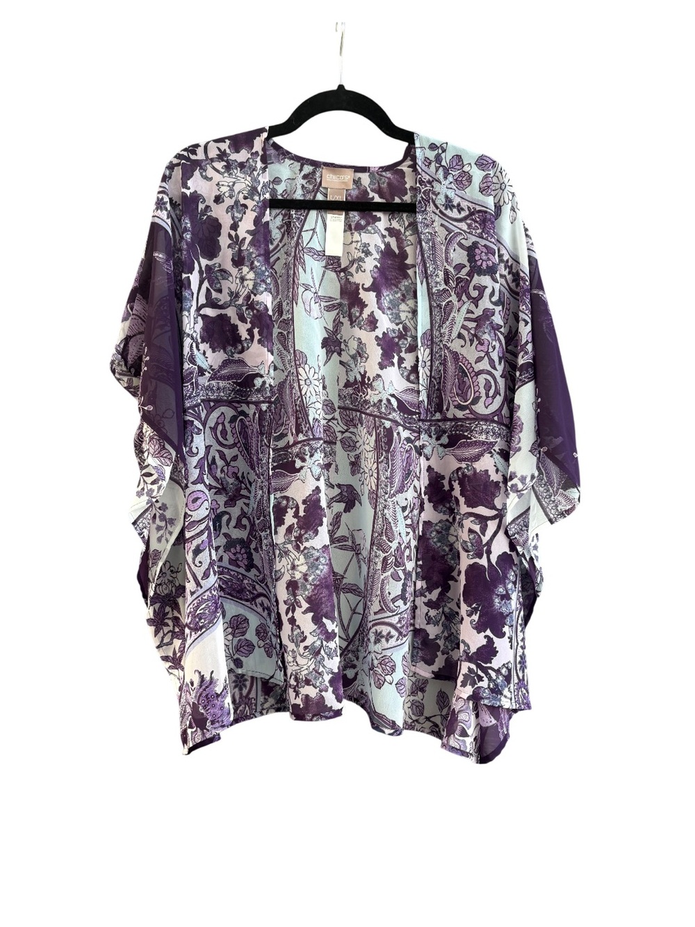 Chico’s Purple Floral Kimono Cover-Up